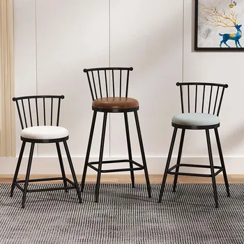 Modern bárszékek, minimalista bárszékek, kreatív háttámlás székek, tejteabolt recepció vasaló magas székek