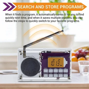 DIY digitális rádiókészlet Digitális rádió LCD kijelző Assemble Kit FM 87-108MHZ +óra diákoknak STEM tanulás tanítása