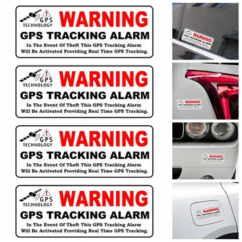 4 db Piros-fekete GPS figyelmeztető matrica eszköz tartozékok 10 * 4cm GPS KÖVETÉSI RIASZTÁS Lopásgátló biztonsági riasztórendszer Matrica
