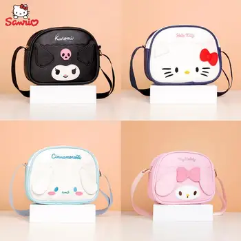 Kawaii Sanrios Hello Kittys Cinnamoroll Kuromi rajzfilm tároló táska Aranyos lány válltáska Cross táska Mobiltelefon táska Gyermek ajándék