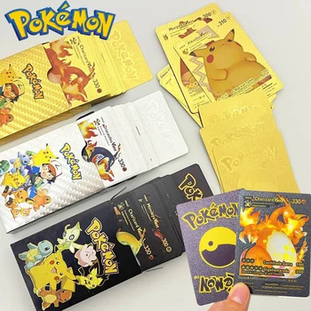 81-10PCS Pokémon kártya spanyol francia angol Vmax GX Energy Card Pikachu Rare Game Collection kártya Battle Trainer fiú játék ajándék