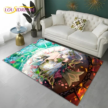Rajzfilm játék Genshin Impact Gamer szőnyeg szőnyeg otthoni nappali hálószoba kanapé lábtörlő dekoráció, gyermekterület szőnyeg csúszásmentes padlószőnyeg
