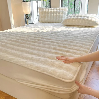 Szuperpuha Ágynemű műszőrme matrachuzat Bubble Fleece dupla ágynemű szett ágy Kockás télre Ágytakaró az ágyneműn