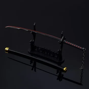 26cm BLEACH fegyver Kurosaki Ichigo Tensa Zangetsu Ban Kai Metal Anime Fegyver modell Katana szamuráj kard ajándékok játékok fiúknak