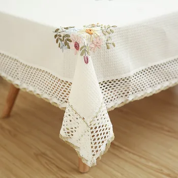 Európa virágok terítő fehér üreges csipke pamut vászon porálló asztalterítő esküvői bankett TV szekrény fedőszövet