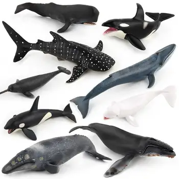 2021 Új szimuláció Bálna állat figura Gyűjthető játékok Óceáni állat megismerés akciófigurák Gyerekek szilárd műanyag cement játékok