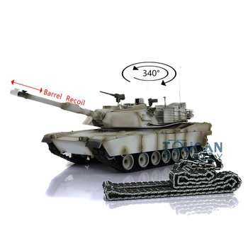 HENG LONG RC Tank 1/16 7.0 Abrams RTR 3918 Fém lánctalpak gumi hordó hátrasiklásos távirányítóval TH17835-SMT4