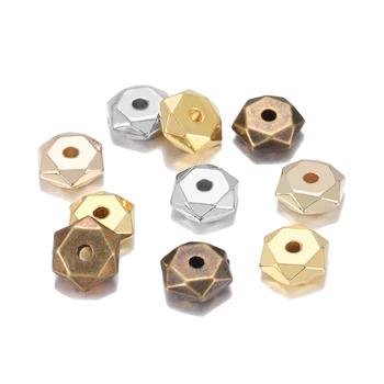 200db / tétel Arany színű ródium kerek CCB műanyag gyöngy távtartók Laza gyöngyök karkötőhöz Nyaklánc ékszerkészítéshez Kiegészítők