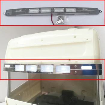 4 Fényszórók Szemellenző lámpák Magas fényerejű LED rozsdamentes acél előlap 1/14 Tamiya RC teherautó pótkocsihoz billenőplatós Scania 770S R620