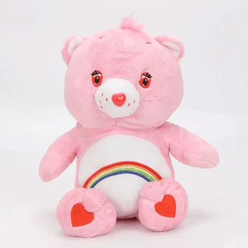 Rózsaszín szivárvány szerencsés medve plüss játék baba ajándék lány barát puha plüss baba szerelem kis medve születésnapi ajándék