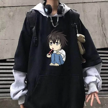 Anime Kawaii Death Note Print pulóver pulóver kapucnis pulóver Fuuny felsők