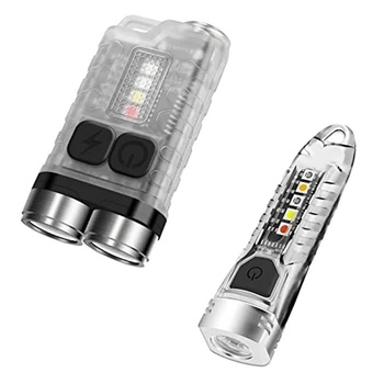 V3 Mini kulcstartó zseblámpák,900LM USB-C Újratölthető LED vaku hátsó mágnessel,V1 IPX6 zseblámpa