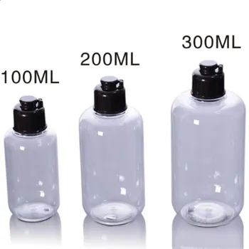 1db 100/200/300ml üres kozmetikai tartályok átlátszó újratölthető sminklemosó palackok Flip Cap palack samponos krémhez