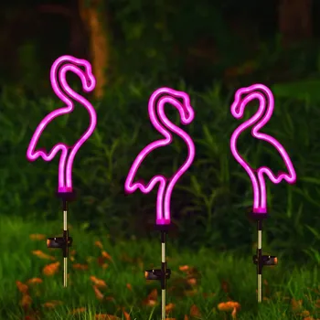 napelemes lámpák flamingó fény tájkép kert szív cövek gyep kültéri lámpa világítás led járda lámpák energia udvari bot hajtott