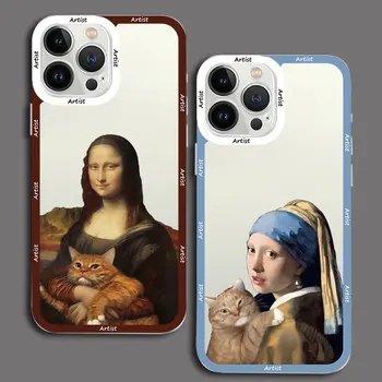 Művészet esztétika David Mona Lisa Angel Eyes átlátszó telefontok iPhone 13-hoz 12 11 Pro Max 14 Plus Pro Max XS X XR SE2 7 8 Plus tok