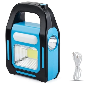 3 az 1-ben napelemes USB újratölthető COB LED kempinglámpa, készülék töltése, vízálló vészhelyzeti zseblámpa LED lámpa