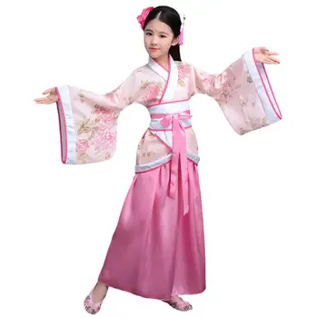 Kids Hanfu ruha Hagyományos kínai Hanfu ruha gyerekeknek Állítható öv hosszú ujjú színpadi előadás jelmez köpeny