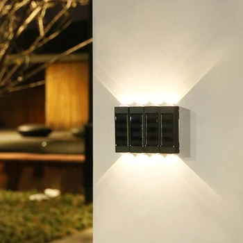 4PCS Napelemes lámpa Kültéri LED lámpák kerti dekorációhoz erkély udvar utcai fali lámpa dekoráció kerti fény