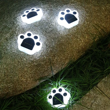 4db kültéri napelemes lámpák LED macska mancs napelemes kerti fény fali lámpa napelemes lámpa utcai lámpák sétány udvari világításhoz macska állat