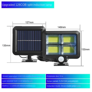 1Set LED napelemes fény kültéri kerti dekoráció Napelemes napelemes reflektor biztonsági lámpa 100COB
