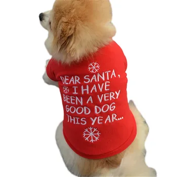 Téli meleg kisállat kabát betűk nyomtatása Kutyaruhák Chihuahua Shih Tzu pulóver kiskutya macska pulóver kutyák háziállatok karácsonyi ruházat