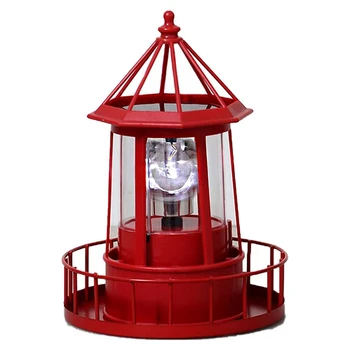 LED napelemes világítótorony, 360 fokos forgó lámpa Udvari dekoráció vízálló kerti tornyok szoborfények