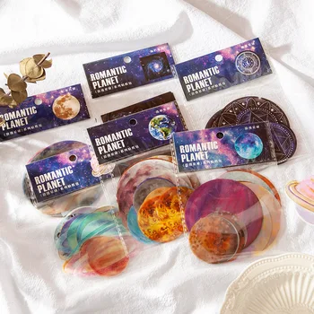 20Lapok PET matricacsomag Romantic Planet sorozat INS Aranyos dekorációs anyag matricák Gyermek ajándék játékok