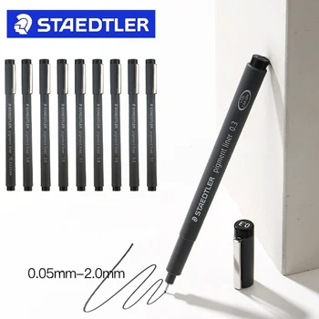 1db STAEDTLER 308 Fineliner Micron Pen Liner Fekete vízálló rajz Vázlat jelölő Stiften betűk Toll Irodai művészeti kellékek