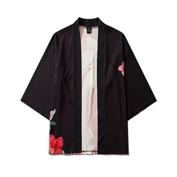 2021 Új japán gésa kimonó Cardigan Cosplay ingblúz nőknek Vintage virágok Yukata női nyári strandköntös ruhák