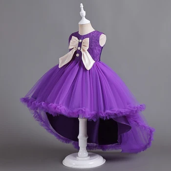 Lányok Party ruhák 4 szín 110cm-160cm Báli ruha Hercegnő ruha rózsaszín csipke próbaszoknya Születésnapi esküvő Zongora show