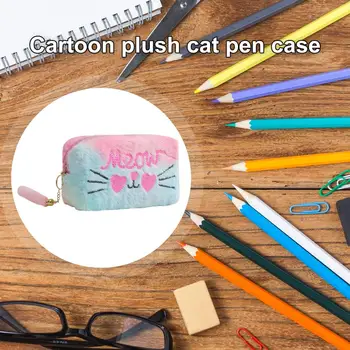 Aranyos ceruzatartó Ceruzatartó Aranyos macska plüss tolltartó Tágas tárolótáska diákoknak Utazók Gyerekek Ideális írószerek