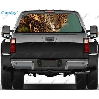 Gepárd állat autó ablak matrica vinil félig átlátszó kijelző teherautó matrica festék csomagolás autó matrica matrica