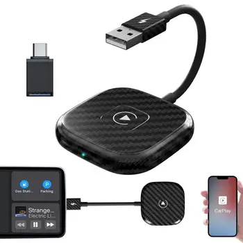 Eredeti Wireless C arPlay adapter ndroid/A embereknek Vezetékes vezeték nélküli arplay USB kapcsolat Szénszálas AIBOX doboz Autó adapter