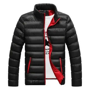 Téli új meleg kabát férfiaknak alkalmi állvány gallér vékony cipzáras kabát férfi sűrített felsőruházat férfi kültéri ruházat 2023