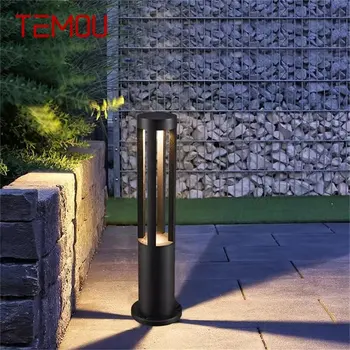 TEMOU Fekete kültéri fű lámpa Modern fény LED vízálló otthoni villa Path Garden