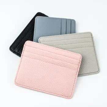 bőr PU kártyatáska üzleti hitelkártya készlet bankkártya készlet fekete licsi minta többszínű egyszerű és könnyen hordozható