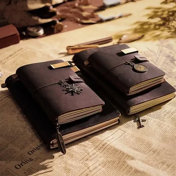 Journal testreszabott retro ajándék hordozható vázlatfüzet kézzel készített bőr irodai utazási iskola újratölthető DIY notebook napló