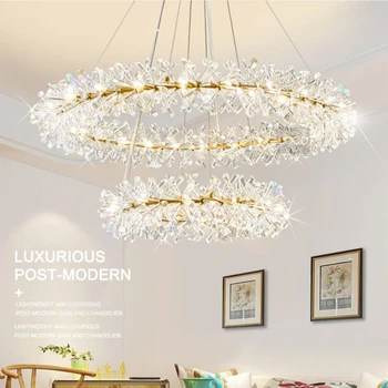 Nordic Chandelier Lampu Luxus függő lámpa Nappali Crystal Chandelier Light Postmodern Simple hálószobai lámpa