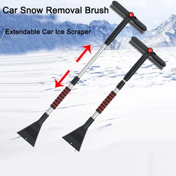 1db autó hóeltakarítás lapát jégkaparó tisztító kefe kihúzható szélvédő hólapát kefe téli jégkaparó eltávolító eszközök