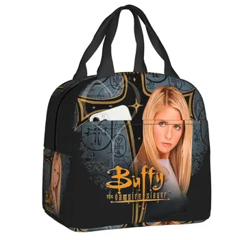 Buffy A vámpírok réme Hordozható uzsonnás dobozok Nők Vízálló Horror Dráma Hűtő Thermal Food szigetelt uzsonnás táska Diák