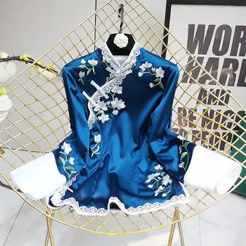 2023 tavasz ősz új vintage kínai csipke qipao felső rövid női keleti stílusú hímzés vintage cheongsam tangsuit kabát