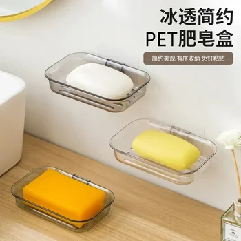 Új, kényelmes, könnyű luxus szappandoboz falra szerelhető perforációmentes, leereszthető WC-szappantároló állvány