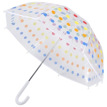 Gyerek átlátszó buborék esernyő férfi és női gyermek esernyők átlátszó hosszú fogantyújú divatesernyő