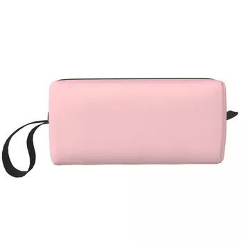Pink Plain Solid Color sminktáskák Női kozmetikai táska Stílusos vízálló sminkrendező tok