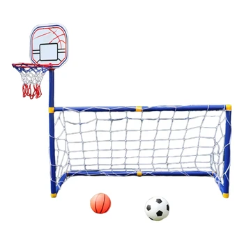 Gyermek szabadtéri sportok Futball cél Kettő az egyben öltöny Fiú és lány kosárlabda állvány hordozható futballkapu műanyag játék Mini