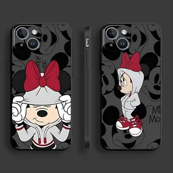 Disney Mickey Minnie egér telefontok iPhone XS X 8 XR 13 Mini 7 14 12 Pro Max 15 Plus 11 Pro SE XS lökhárító szilikon tok