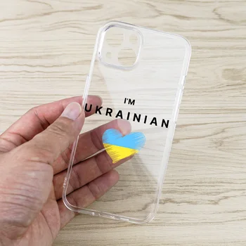 Ukrajna stílusú Ukrajna zászló minta átlátszó telefontok IPhone 11 12 13 14 Pro Max Mini X XR XS 7 8Plus SE2 puha TPU fedőhéj