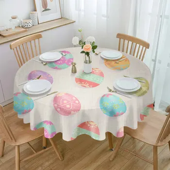 Akvarell húsvéti tojás vízálló terítő asztal dekoráció esküvői otthoni konyha étkező kerekasztal