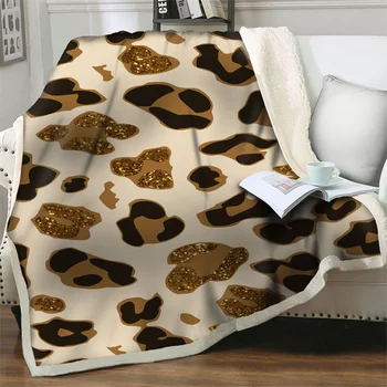 Leopárd mintás serpa takaró flanel plüss takarók ágyakhoz kanapé könnyű puha ágytakarók paplan naptakaró lakberendezés