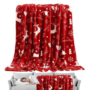 Karácsonyi takaró ünnepi flanel takaró jávorszarvas hópehely mintával Karácsonyi plüss takaró Flanel puha hangulatos meleg kanapé